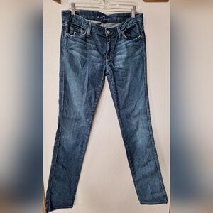 7 for all Mankind Kate Jeans Straight Zip Closure Distressed Womens size 32